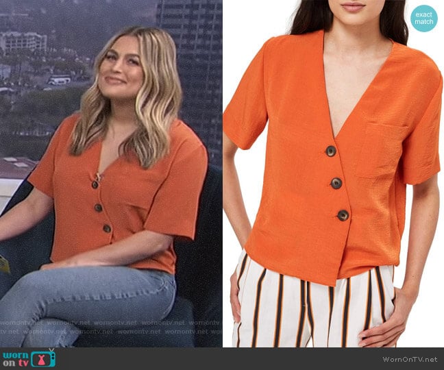 Ashley Asymmetrical Blouse by Topshop worn by Carissa Loethen Culiner on E! News