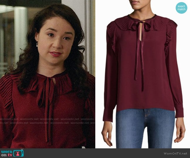 Tory Burch Diana Blouse worn by Marissa Gold (Sarah Steele) on The Good Fight