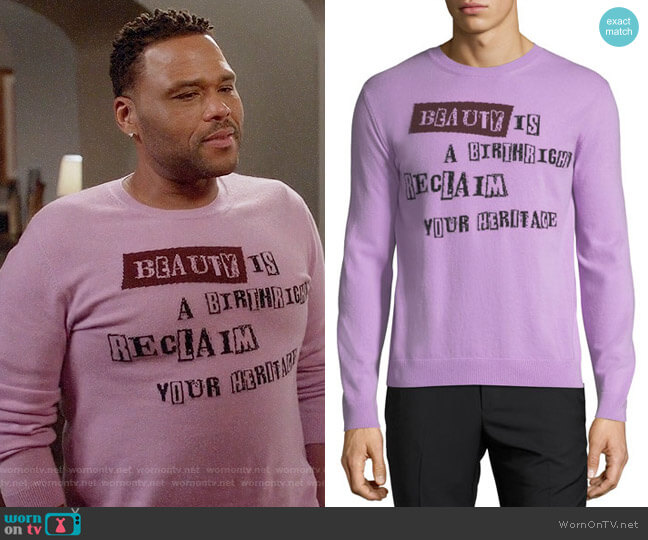 Valentino Beauty is a Birthright Intarsia Sweater worn by Andre Johnson (Anthony Anderson) on Black-ish