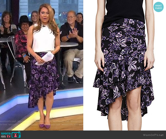 'Dane' Skirt by Veronica Beard worn by Ginger Zee on Good Morning America