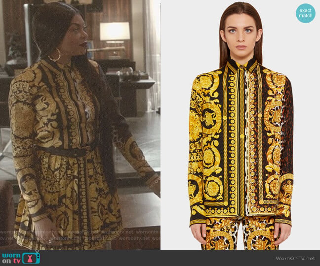 Wild Baroque SS'92 Print Shirt by Versace worn by Cookie Lyon (Taraji P. Henson) on Empire