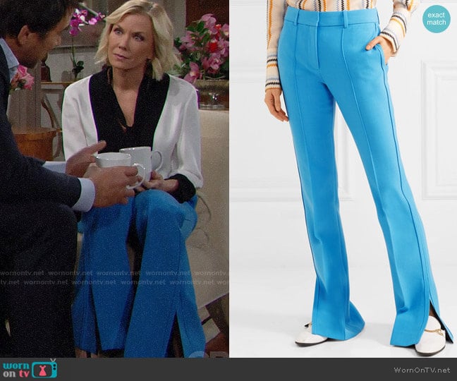 Victoria, Victoria Beckham Cady Flared Pants worn by Brooke Logan (Katherine Kelly Lang) on The Bold and the Beautiful