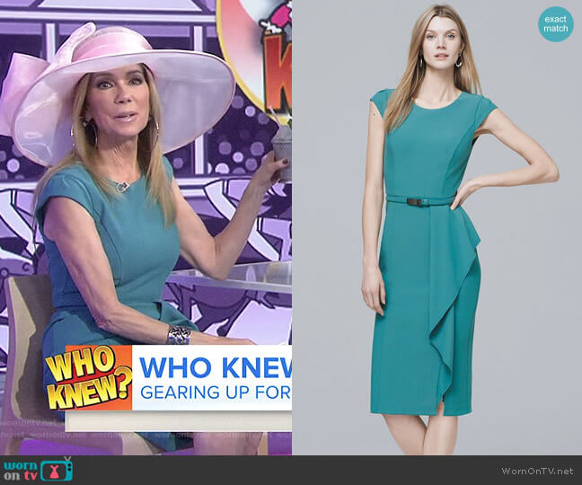 Body Perfecting Flounce Detail Dress by White House Black Market worn by Kathie Lee Gifford on Today