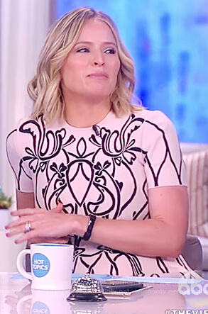 Sara’s blush patterned dress on The View
