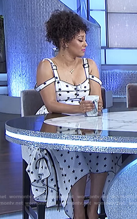 Tamera’s white star print dress on The Real