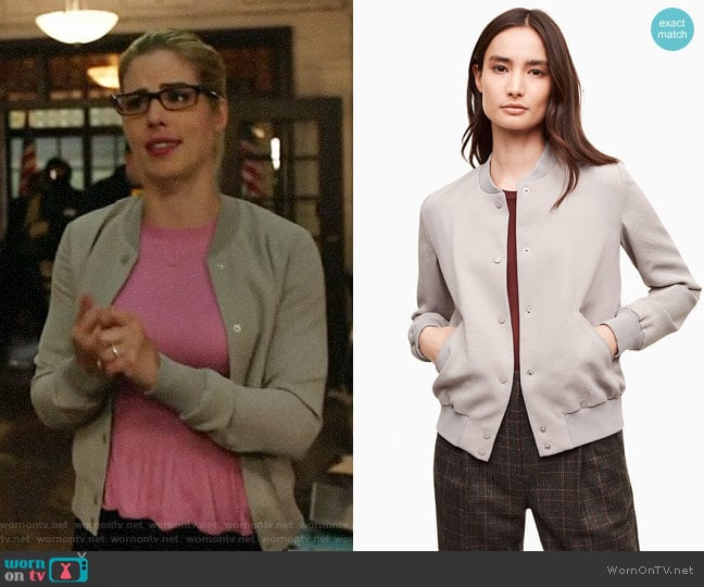 Wilfred Poussin Bomber worn by Felicity Smoak (Emily Bett Rickards) on Arrow