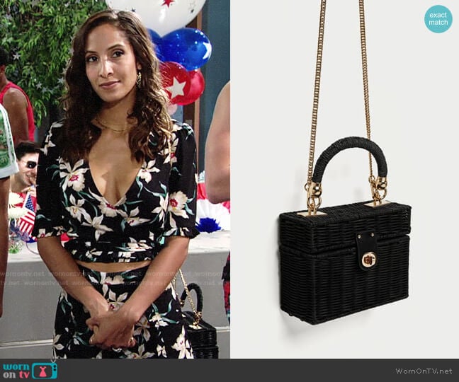 Zara Minaudiere Bag with Braided Handle worn by Lily Winters (Christel Khalil) on The Young and the Restless