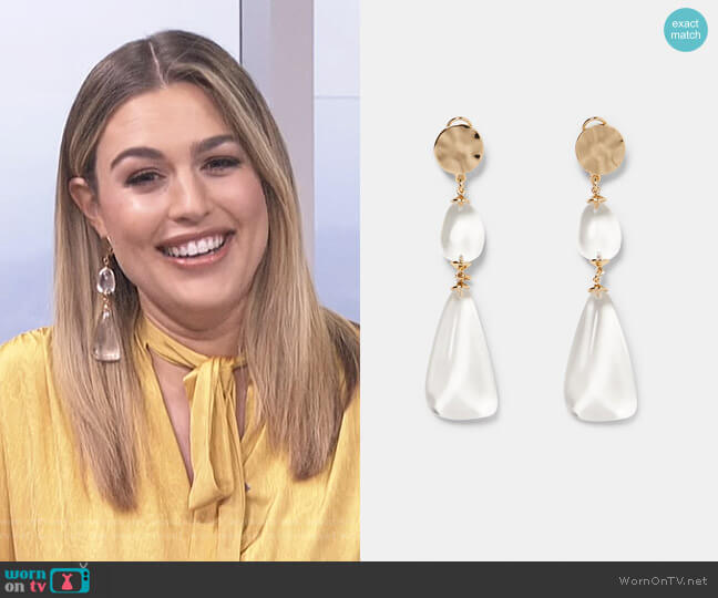 Transparent Stone Earrings by Zara worn by Carissa Loethen Culiner on E! News