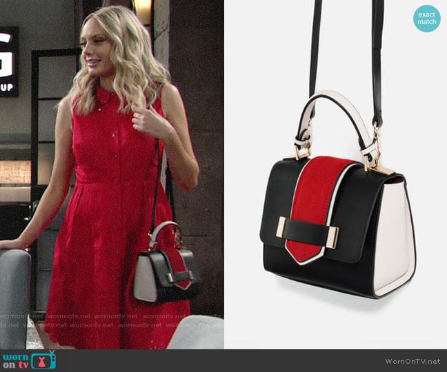 Zara Contrast Mini City Bag worn by Abby Newman (Melissa Ordway) on The Young and the Restless