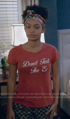 Zoey's Don't Text the Ex tee on Black-ish