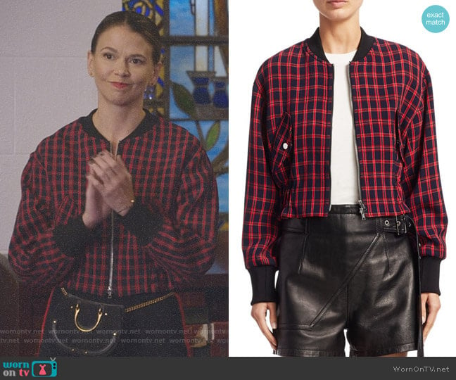 Plaid Bomber Jacket by 3.1 Phillip Lim worn by Liza Miller (Sutton Foster) on Younger