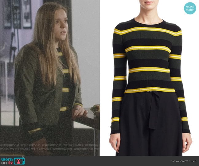 Shea Stripe Crewneck Sweater by ALC worn by Daphne Conrad (Maisy Stella) on Nashville