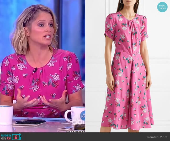 Tuesday floral-print silk crepe de chine dress by Altuzarra worn by Sara Haines on The View