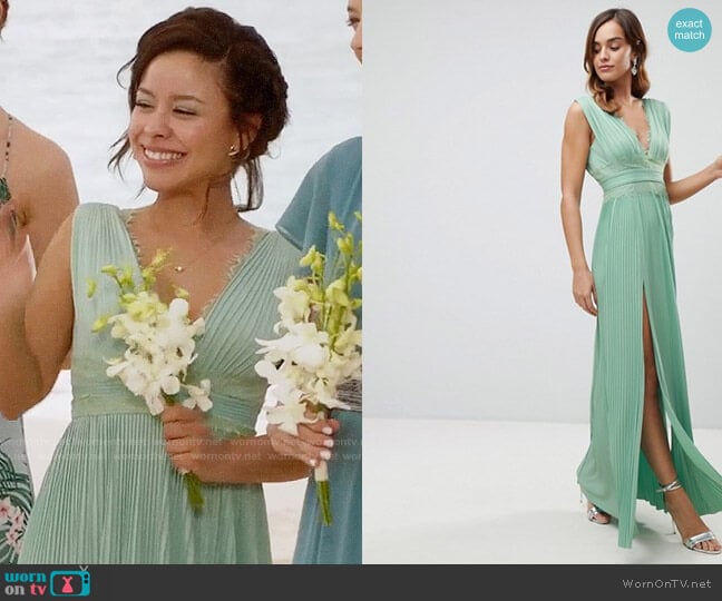 ASOS Premium Lace Insert Pleated Maxi Dress worn by Mariana Foster (Cierra Ramirez) on The Fosters