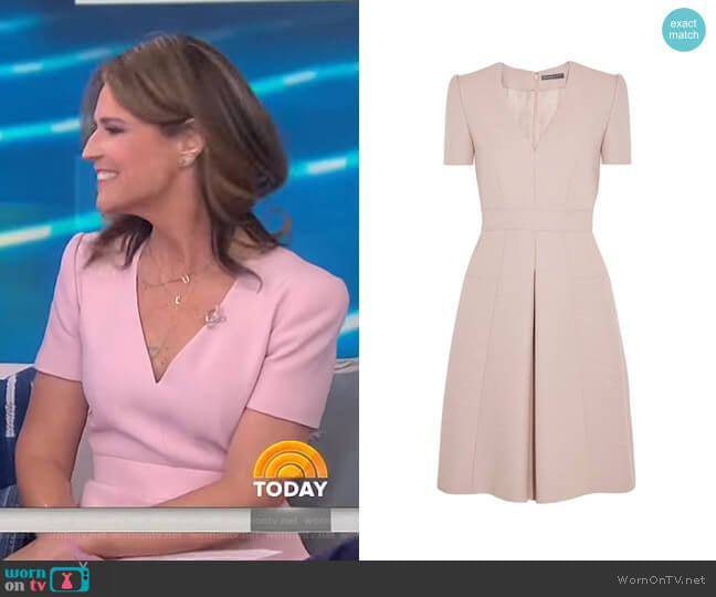 Pleated Wool-Blend Mini Dress by Alexander McQueen worn by Savannah Guthrie on Today