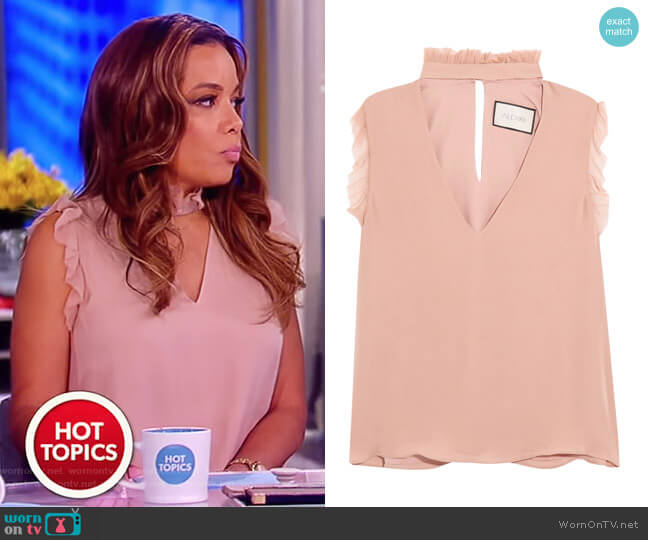 Lilibeth ruffled cutout silk crepe de chine top by Alexis worn by Sunny Hostin on The View