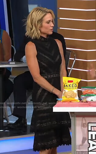 Amy’s black tiered lace dress on Good Morning America