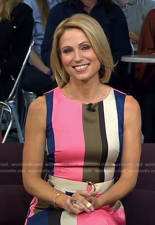 Amy’s striped midi dress on Good Morning America