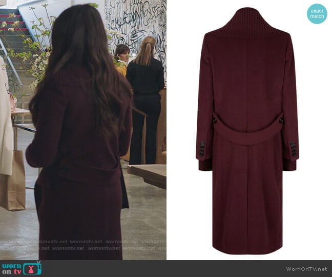 Ribbed Trim Cashmere Coat by Burberry worn by Jane Sloan (Katie Stevens) on The Bold Type