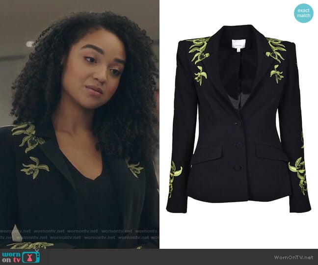 Orchid Pax Blazer by Cinq a Sept worn by Kat Edison (Aisha Dee) on The Bold Type