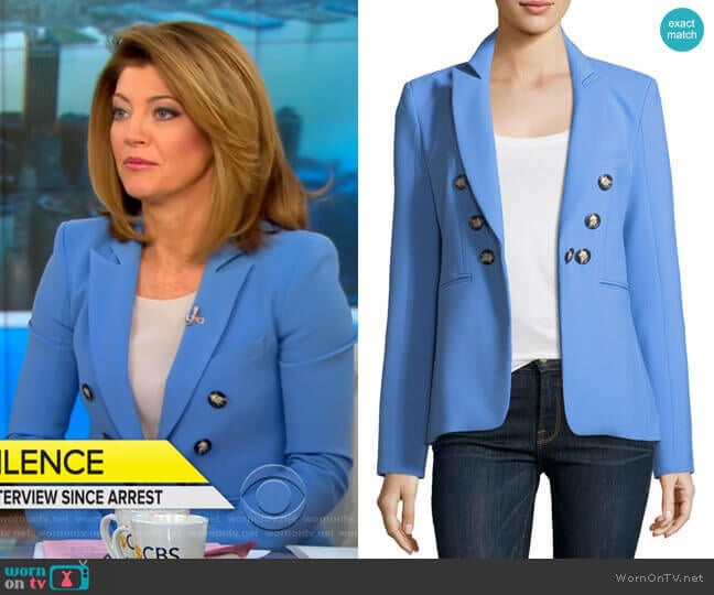 'Colson' Peak-Lapel Blazer by Veronica Beard worn by Norah O'Donnell on CBS Mornings