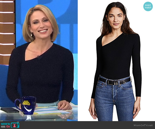 Vivian Long Sleeve Bodysuit by Cushnie Et Ochs worn by Amy Robach on Good Morning America