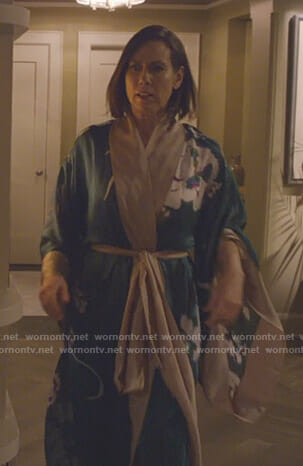 Diana's green floral robe on Younger