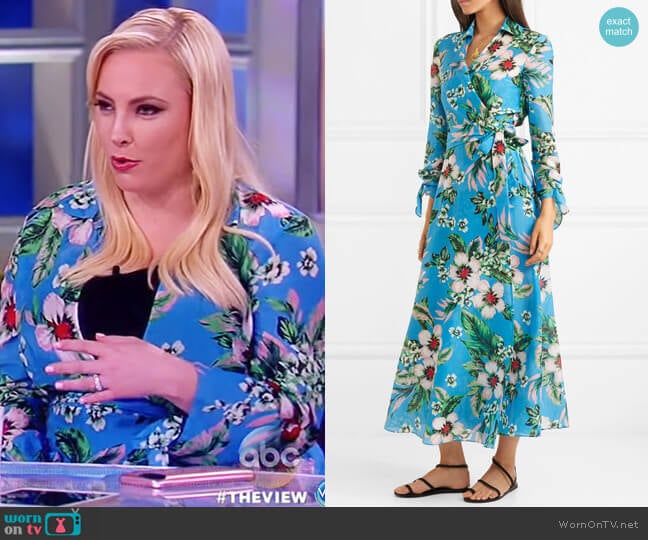 Floral Wrap Coverup Dress by Diane von Furstenberg worn by Meghan McCain on The View