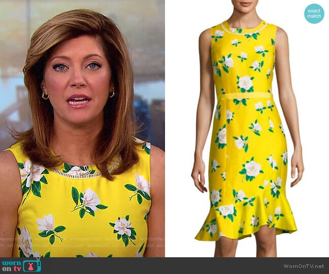 Magnolia Ruffle Shift Dress by Draper James worn by Norah O'Donnell on CBS Mornings