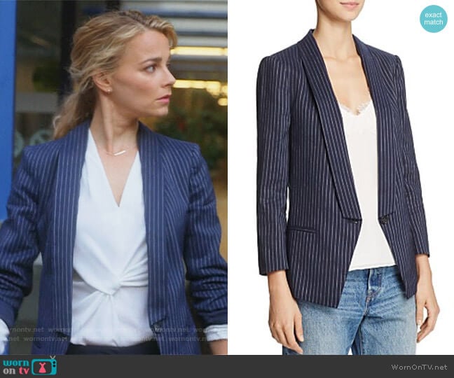 WornOnTV: Lizzie’s navy pinstripe blazer on Instinct | Bojana Novakovic ...