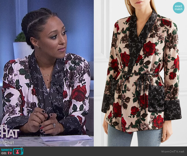 'Theron' Robe by Equipment worn by Tamera Mowry on The Real