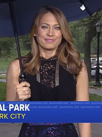 Ginger’s black peplum lace top on Good Morning America