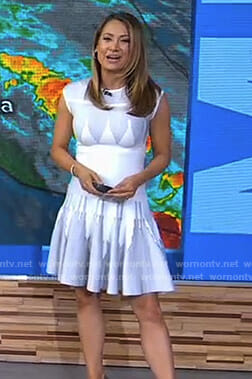 Ginger’s white knit flared dress on Good Morning America
