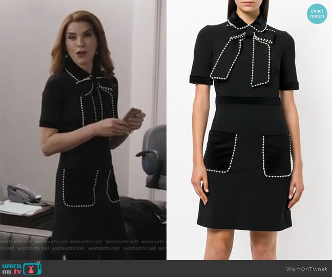 Pearl and Gem Embellished Dress by Gucci worn by Kitty Montgomery (Julianna Margulies) on Dietland