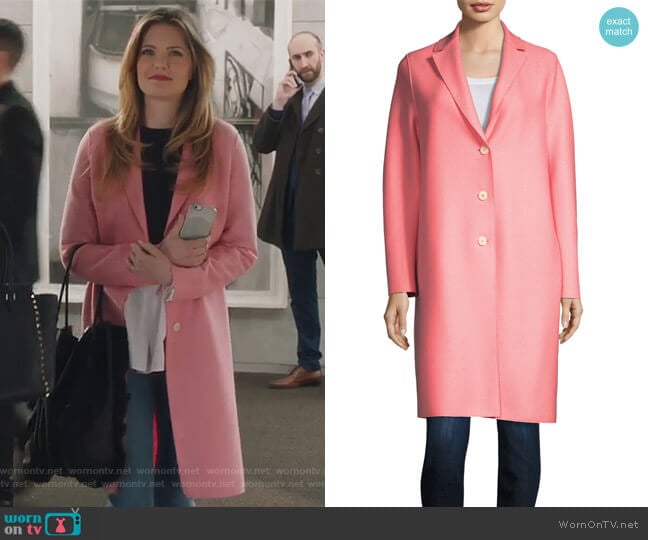 Wool Button-Front Coat by Harris Wharf London worn by Sutton (Meghann Fahy) on The Bold Type