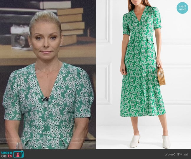 Jackson Daisy Dream Midi Dress by Rixo London worn by Kelly Ripa on Live with Kelly and Mark