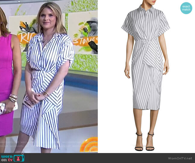 Dobby Striped Cotton Shirtdress by Jason Wu worn by Jenna Bush Hager on Today