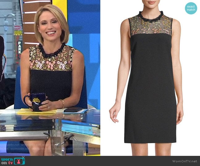 Embroidered Sheath Dress by Karl Lagerfeld worn by Amy Robach on Good Morning America