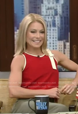 Kelly’s red tank top with bow on Live with Kelly and Ryan