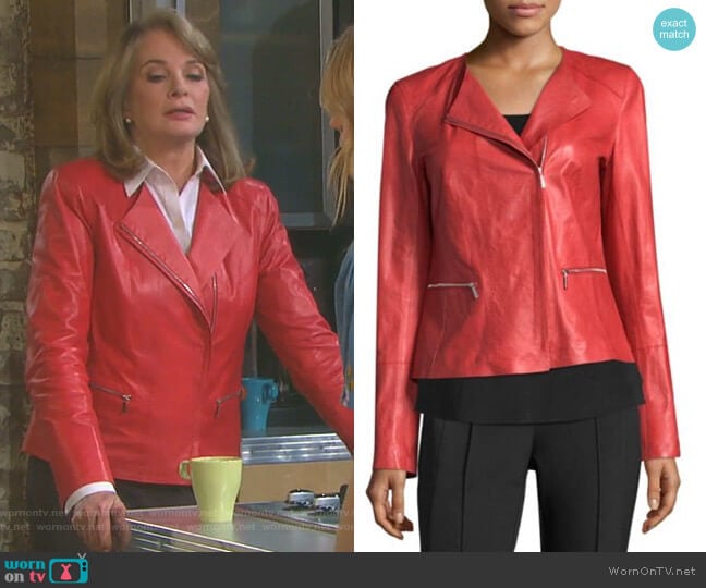 Caridee Leather Jacket by Lafayette 148 New York worn by Marlena Evans (Deidre Hall) on Days of our Lives