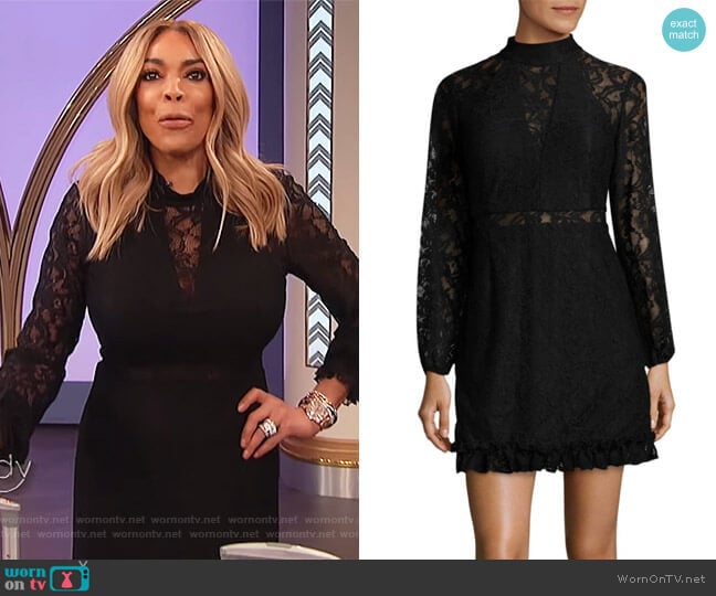 Lace Mini Dress by Laundry by Shelli Segal worn by Wendy Williams on The Wendy Williams Show