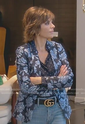 Lisa's blue floral jacket on The Real Housewives of Beverly Hills