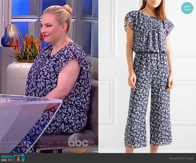 Pleated floral-print georgette jumpsuit by Michael Michael Kors worn by Meghan McCain  on The View