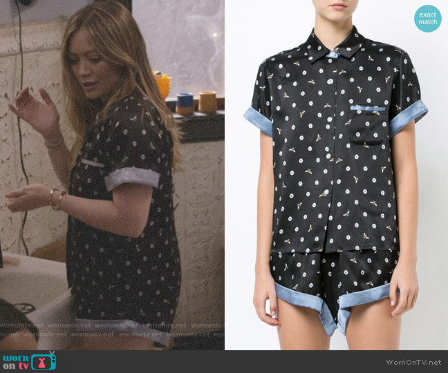 Daisy Bee Embroidery Staci Top and Chloe Shorts by Morgan Lane worn by Kelsey Peters (Hilary Duff) on Younger