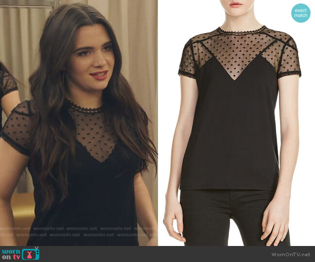 Tribor Sheer Mesh Detail Top by Maje worn by Jane Sloan (Katie Stevens) on The Bold Type