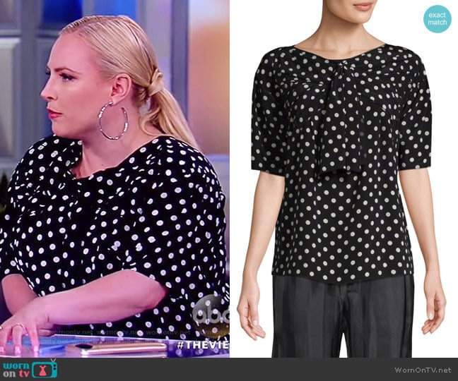 Silk Polka Dot Bow Top by Marc Jacobs worn by Meghan McCain on The View