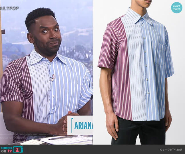 Short Sleeve Striped Shirt by Marni worn by Justin Sylvester on E! News