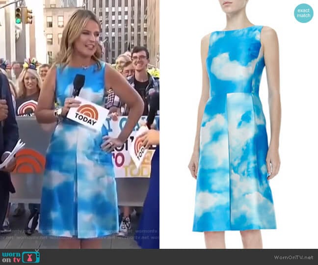 Cloud-Print Dress by Michael Kors worn by Savannah Guthrie on Today