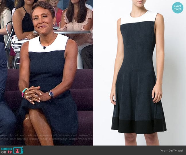 Flared Knitted Dress by Narciso Rodriguez worn by Robin Roberts on Good Morning America