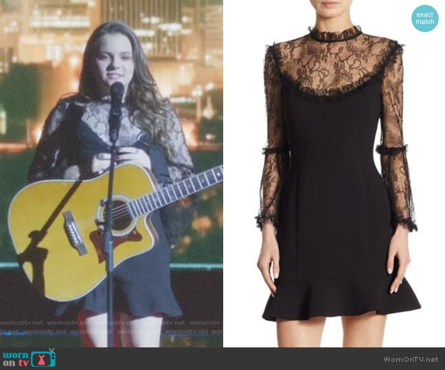 Lace Crepe Mini Dress by Nicholas worn by Daphne Conrad (Maisy Stella) on Nashville